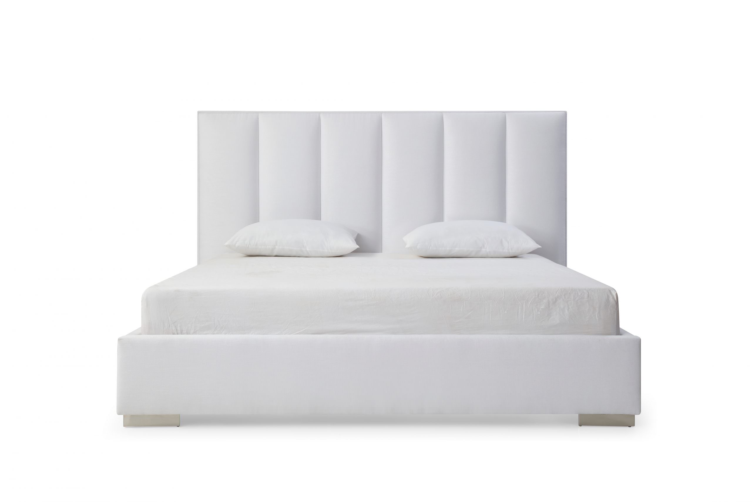 Velvet King Bed Whiteline Modern Living, White Velvet King Bed
