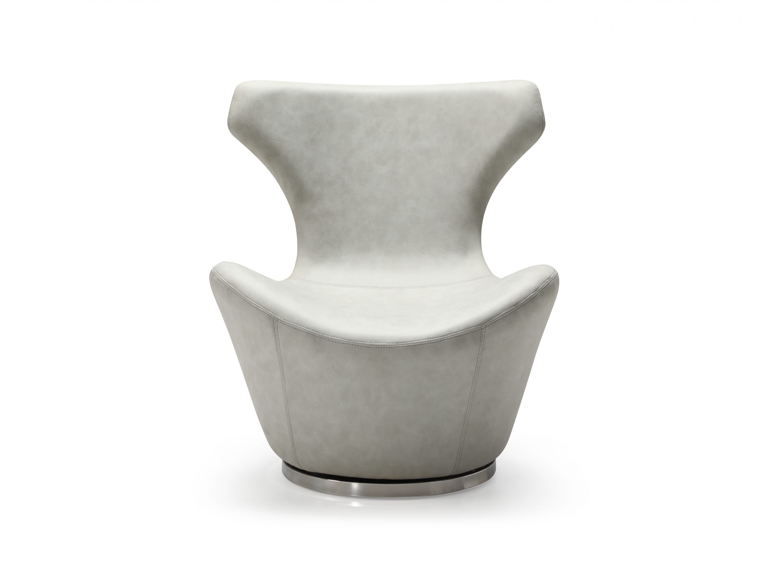 The Easton Swivel Leisure Chair is available in blue or light grey, waterproof fabric. It's complimented with a beautifully polished stainless steel base.